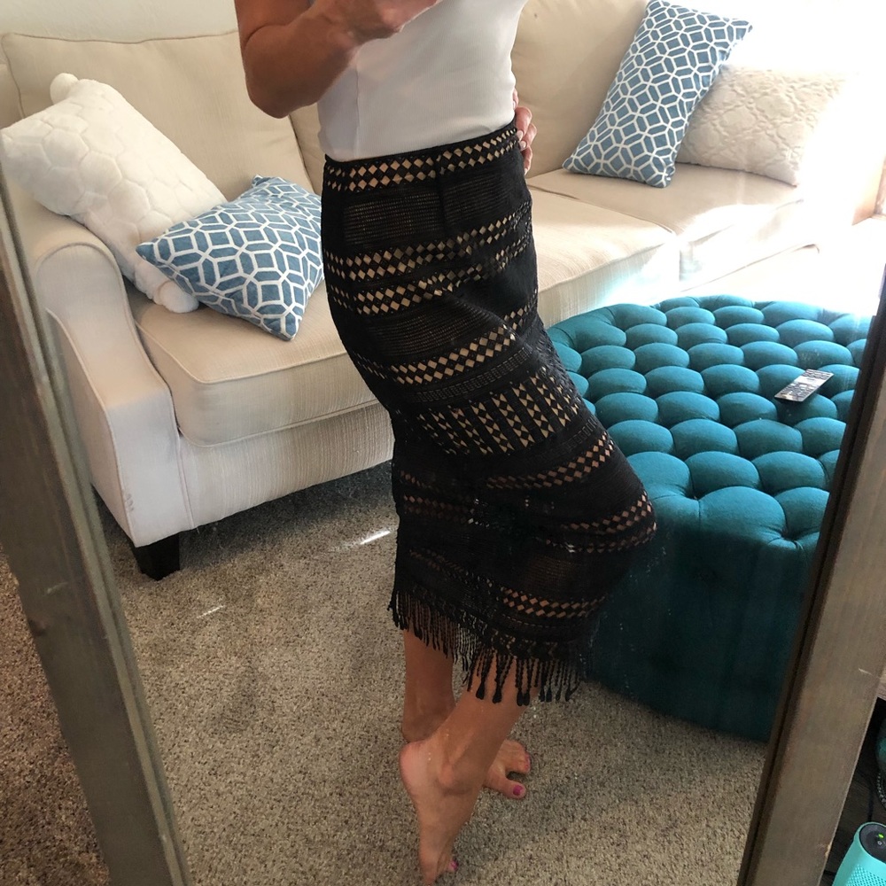 Roe + may crochet midi skirt